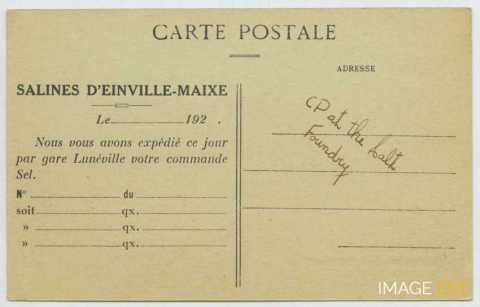 Carte postale d'expédition (Einville-au-Jard)